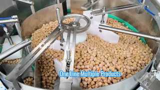 12-koppige vulmachine voor in blokjes gesneden ingrediënten / roterende vulmachine (kikkererwten)